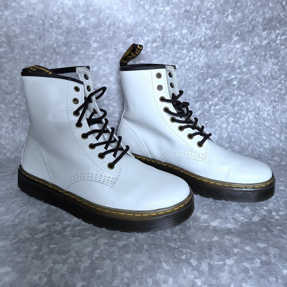 NWOT Dr. Martens White Zavala Combat Boots Size 9